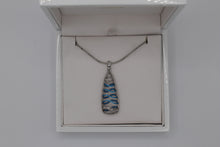 Load image into Gallery viewer, Nicole bar blue wave pendant necklace