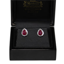 Load image into Gallery viewer, 9ct Yellow Gold Ruby and Diamond Cluster Studs Earrings
