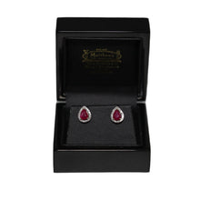 Load image into Gallery viewer, 9ct Yellow Gold Ruby and Diamond Cluster Studs Earrings
