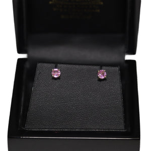 9ct Yellow Gold Pink Sapphire Stud Earrings
