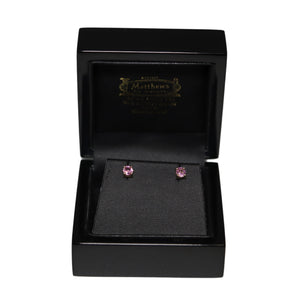 9ct Yellow Gold Pink Sapphire Stud Earrings