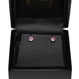 9ct Yellow Gold Pink Sapphire Stud Earrings