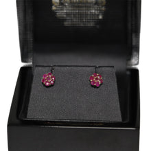 Load image into Gallery viewer, 9ct Yellow Gold Ruby Flower Cluster Stud Earrings
