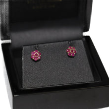 Load image into Gallery viewer, 9ct Yellow Gold Ruby Flower Cluster Stud Earrings
