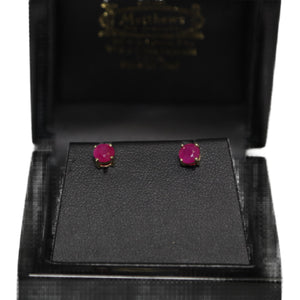 9ct Yellow Gold Ruby Stud Earrings