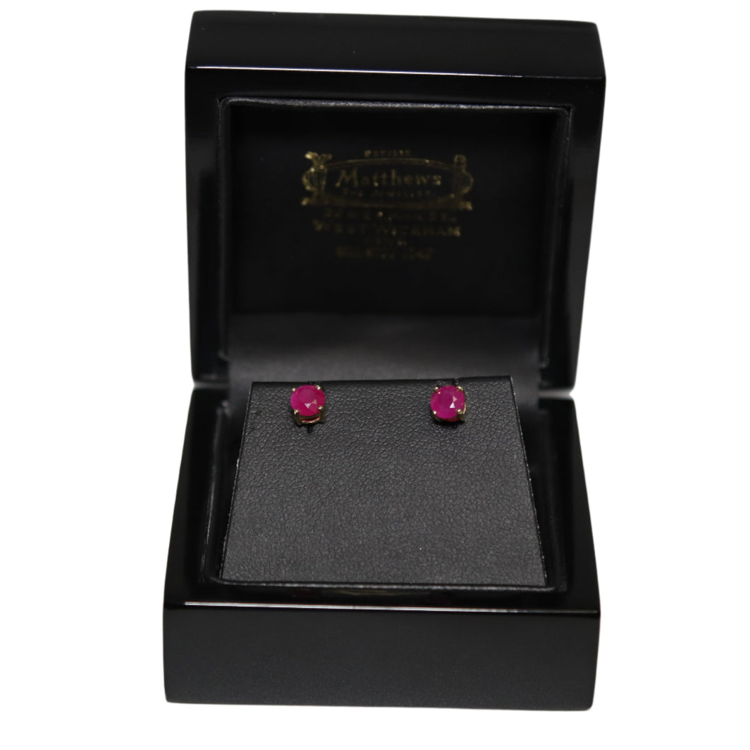 9ct Yellow Gold Ruby Stud Earrings