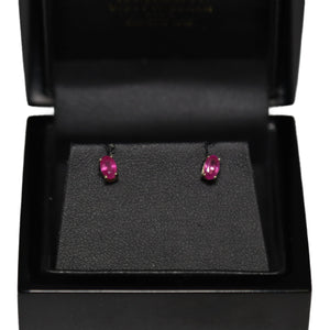 9ct Yellow Gold Oval Ruby Stud Earrings