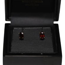 Load image into Gallery viewer, 9ct Yellow Gold Oval Garnet Stud Earrings
