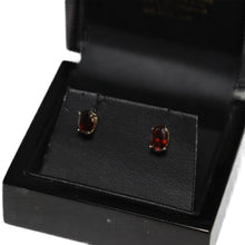 Load image into Gallery viewer, 9ct Yellow Gold Oval Garnet Stud Earrings
