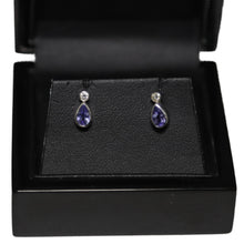 Load image into Gallery viewer, 18ct White Gold Tanzanite and Diamond Stud Earrings
