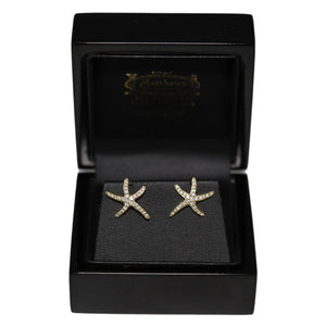 18ct Yellow Gold Diamond Starfish Stud Earrings