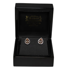 Load image into Gallery viewer, 9ct Rose Gold Morganite and Diamond Cluster Stud Earrings
