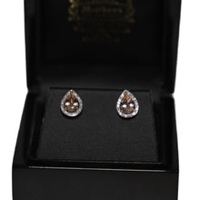 Load image into Gallery viewer, 9ct Rose Gold Morganite and Diamond Cluster Stud Earrings
