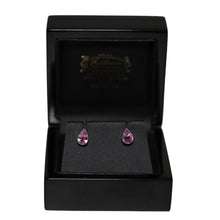 Load image into Gallery viewer, 18ct White Gold Pink Sapphire Tear Drop Stud Earrings
