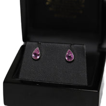 Load image into Gallery viewer, 18ct White Gold Pink Sapphire Tear Drop Stud Earrings
