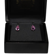 Load image into Gallery viewer, 18ct White Gold Pink Sapphire Tear Drop Stud Earrings
