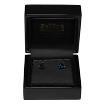 Load image into Gallery viewer, 9ct White Gold Heart London Blue Topaz Stud Earrings
