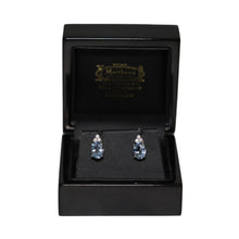 Load image into Gallery viewer, 18ct White Gold Aquamarine and Diamond Trefoil Stud Earrings
