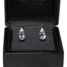 Load image into Gallery viewer, 18ct White Gold Aquamarine and Diamond Trefoil Stud Earrings

