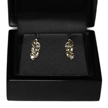 Load image into Gallery viewer, 9ct Yellow Gold Open Marquise and Aquamarine Stud Earrings

