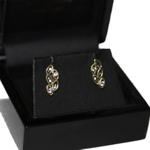 Load image into Gallery viewer, 9ct Yellow Gold Open Marquise and Aquamarine Stud Earrings
