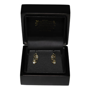 9ct Yellow Gold Open Marquise and Aquamarine Stud Earrings