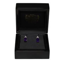 Load image into Gallery viewer, 18ct White Gold Amethyst and Diamond Trefoil Stud Earrings
