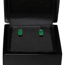 Load image into Gallery viewer, 9ct Yellow Gold Oval Emerald Stud Earrings
