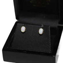 Load image into Gallery viewer, 9ct Yellow Gold Rub Over Set Opal Stud Earrings
