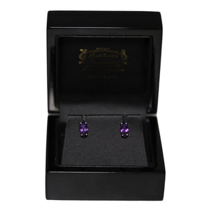 9ct White Gold Marquise Amethyst Stud Earrings