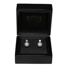 Load image into Gallery viewer, 9ct Yellow Gold Cultured Pearl and Diamond Stud Earrings
