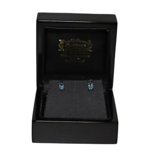 9ct Yellow Gold Blue Topaz Stud Earrings