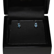 Load image into Gallery viewer, 9ct Yellow Gold Blue Topaz Stud Earrings
