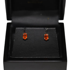 9ct Yellow Gold Fire Opal Stud Earrings