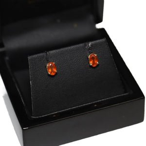 9ct Yellow Gold Fire Opal Stud Earrings