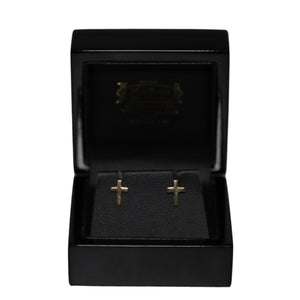 9ct Yellow Gold Cross Stud Earrings