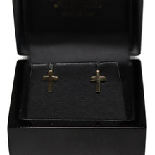 Load image into Gallery viewer, 9ct Yellow Gold Cross Stud Earrings
