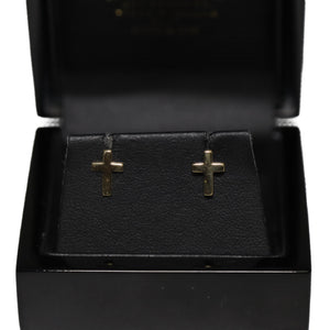 9ct Yellow Gold Cross Stud Earrings