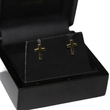 Load image into Gallery viewer, 9ct Yellow Gold Cross Stud Earrings

