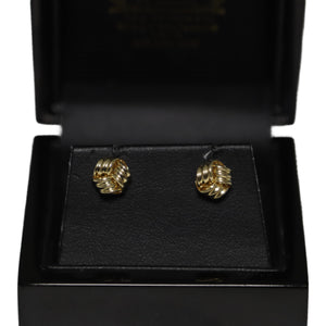 9ct Yellow Gold 3 Wire Knot Stud Earrings