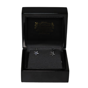 9ct White Gold Star Stud Earrings