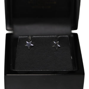 9ct White Gold Star Stud Earrings