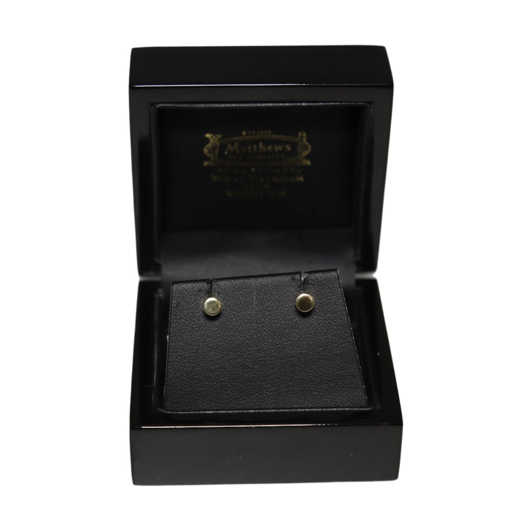 9ct Yellow Gold Polished Cylinder Stud Earrings