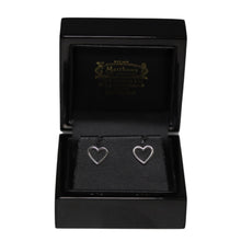 Load image into Gallery viewer, 9ct White Gold Outline Heart Stud Earrings
