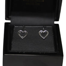 Load image into Gallery viewer, 9ct White Gold Outline Heart Stud Earrings
