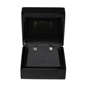 9ct White Gold Rub Over Set Cubic Zirconia Stud Earrings