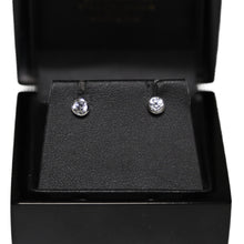 Load image into Gallery viewer, 9ct White Gold Rub Over Set Cubic Zirconia Stud Earrings
