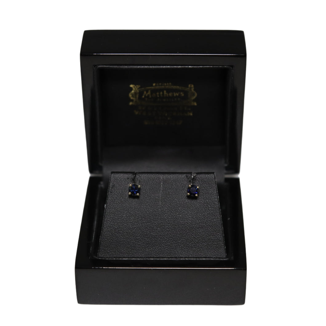 9ct Yellow Gold Sapphire Stud Earrings