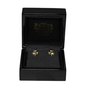 9ct Yellow Gold Shamrock Stud Earrings