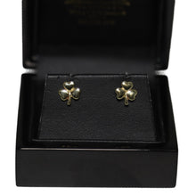 Load image into Gallery viewer, 9ct Yellow Gold Shamrock Stud Earrings
